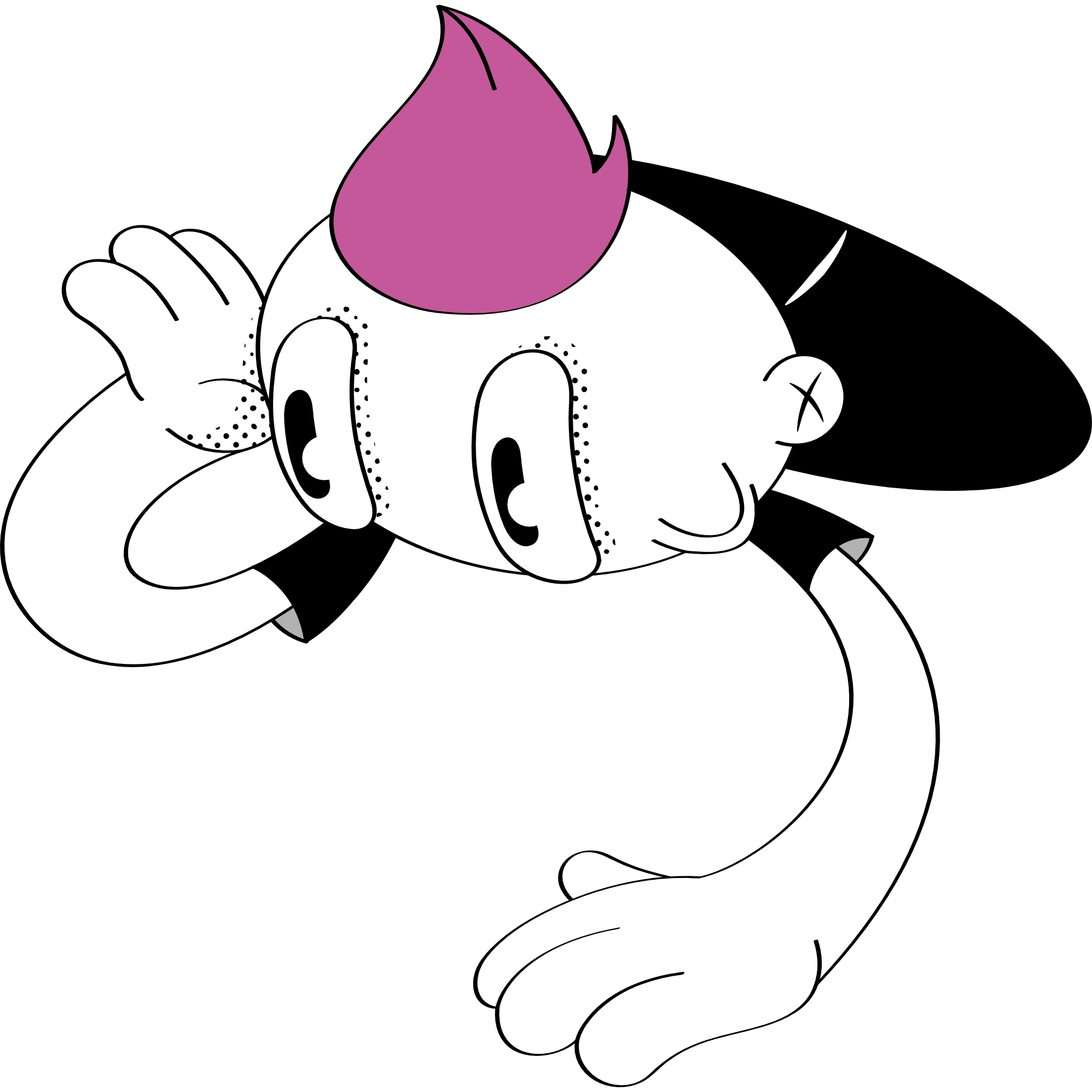 Looney man lying down watching something