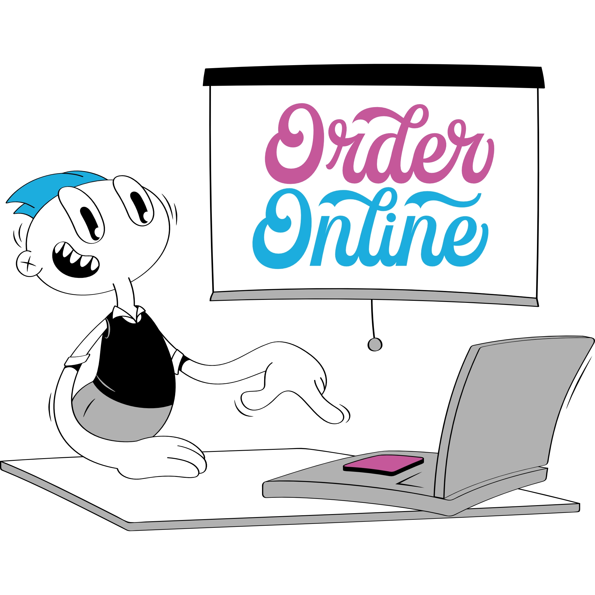 looney man uses ecommerce to buy something online