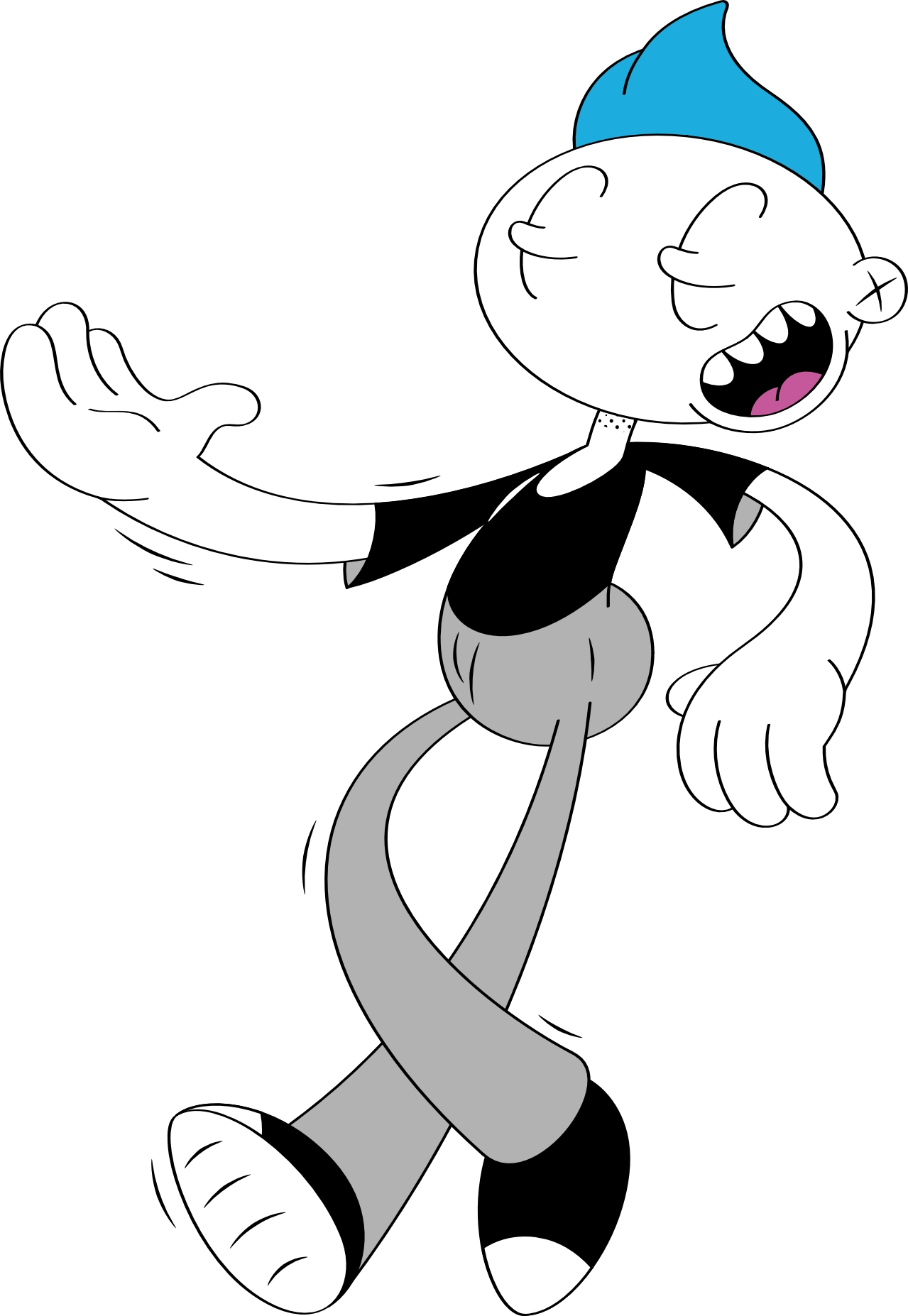 Looney man leans against something while talking